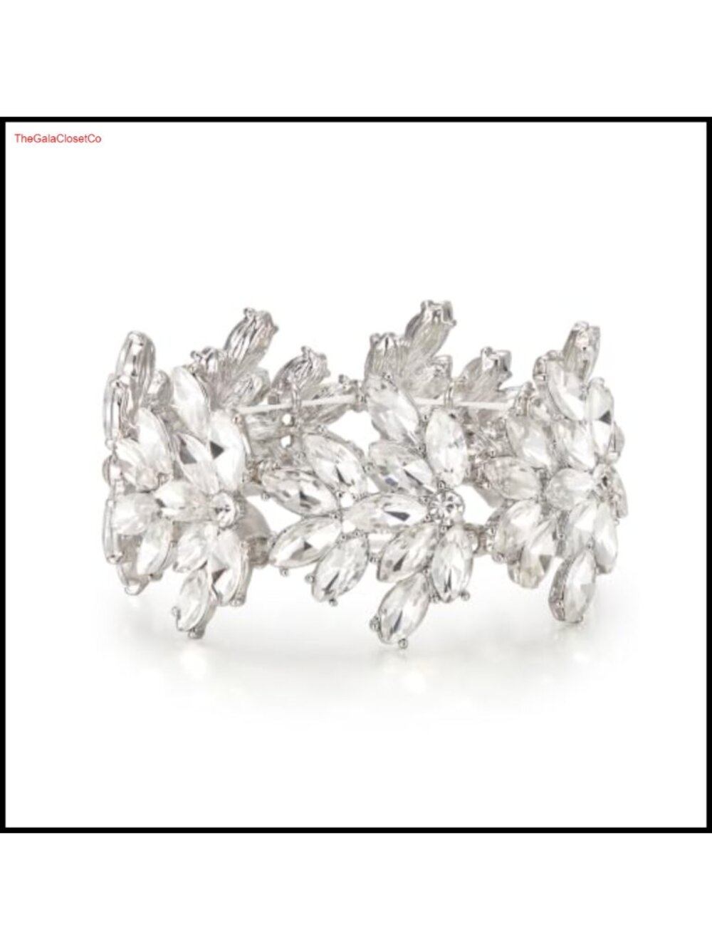 Rhinestone Marquise Cluster Stretch Bracelet for Wedding Bridal Prom Party
